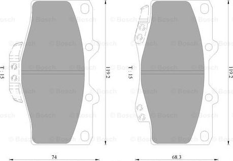 BOSCH 0 986 AB9 154 - Kit de plaquettes de frein, frein à disque cwaw.fr