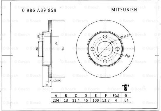 BOSCH 0 986 AB9 859 - Disque de frein cwaw.fr