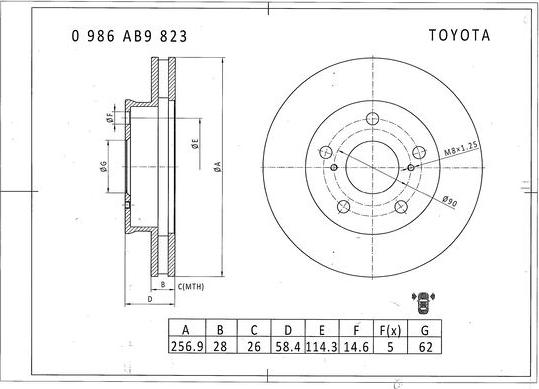 BOSCH 0 986 AB9 823 - Disque de frein cwaw.fr