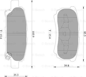 BOSCH 0 986 AB9 374 - Kit de plaquettes de frein, frein à disque cwaw.fr