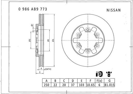 BOSCH 0 986 AB9 773 - Disque de frein cwaw.fr