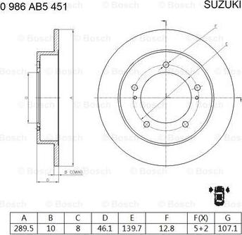 BOSCH 0 986 AB5 451 - Disque de frein cwaw.fr