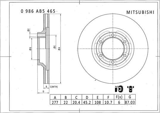 BOSCH 0 986 AB5 465 - Disque de frein cwaw.fr