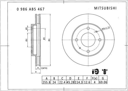 BOSCH 0 986 AB5 467 - Disque de frein cwaw.fr