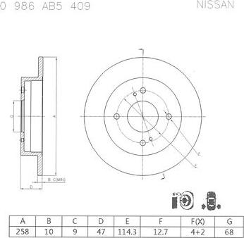 BOSCH 0 986 AB5 409 - Disque de frein cwaw.fr