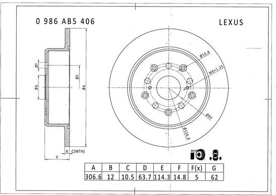 BOSCH 0 986 AB5 406 - Disque de frein cwaw.fr