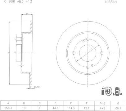 BOSCH 0 986 AB5 413 - Disque de frein cwaw.fr