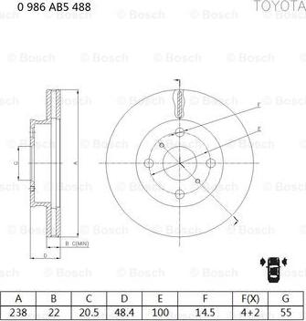 BOSCH 0 986 AB5 488 - Disque de frein cwaw.fr