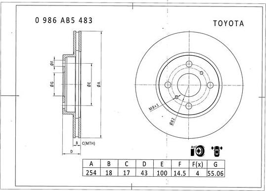 BOSCH 0 986 AB5 483 - Disque de frein cwaw.fr