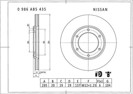 BOSCH 0 986 AB5 435 - Disque de frein cwaw.fr