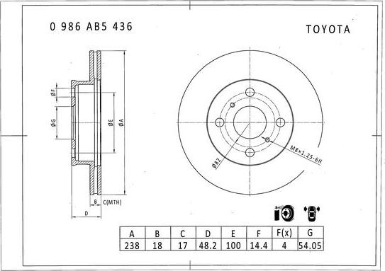 BOSCH 0 986 AB5 436 - Disque de frein cwaw.fr