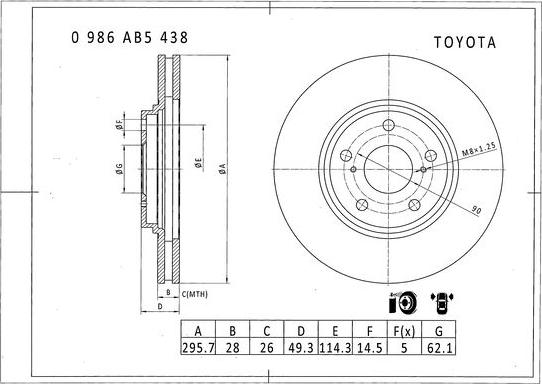 BOSCH 0 986 AB5 438 - Disque de frein cwaw.fr