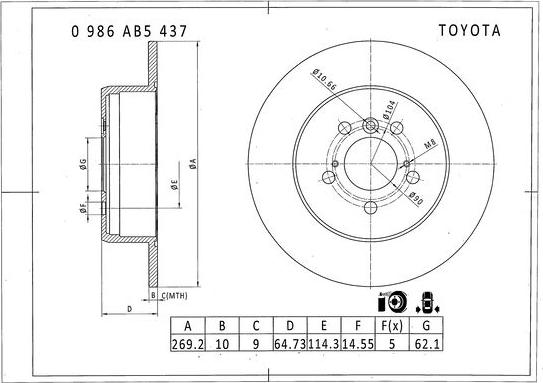 BOSCH 0 986 AB5 437 - Disque de frein cwaw.fr