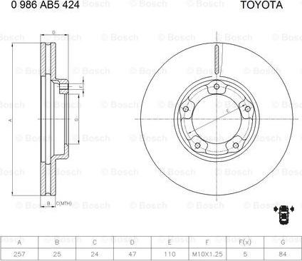 BOSCH 0 986 AB5 424 - Disque de frein cwaw.fr