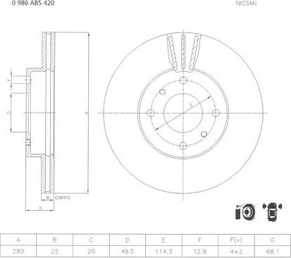 BOSCH 0 986 AB5 420 - Disque de frein cwaw.fr