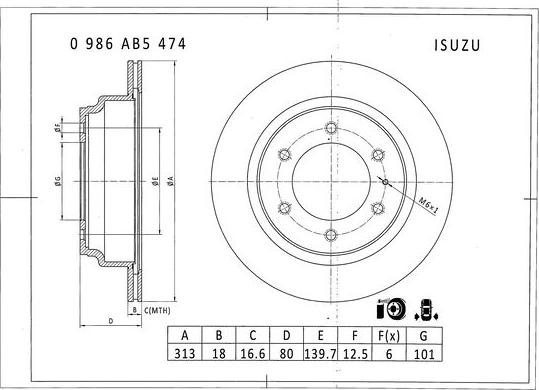 BOSCH 0 986 AB5 474 - Disque de frein cwaw.fr