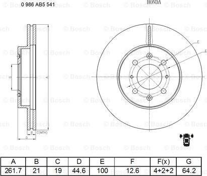 BOSCH 0 986 AB5 541 - Disque de frein cwaw.fr