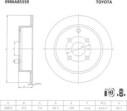 BOSCH 0 986 AB5 559 - Disque de frein cwaw.fr