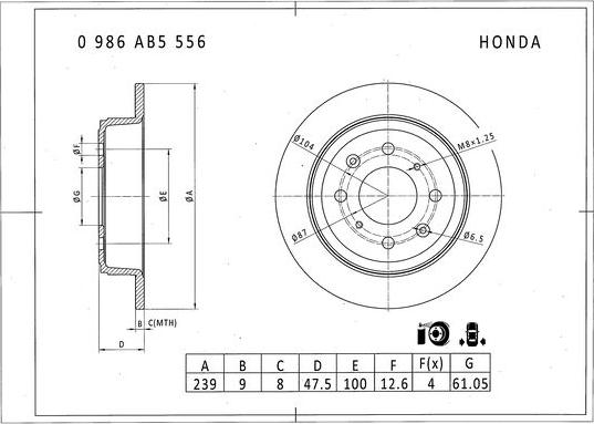 BOSCH 0 986 AB5 556 - Disque de frein cwaw.fr