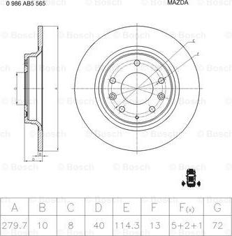 BOSCH 0 986 AB5 565 - Disque de frein cwaw.fr