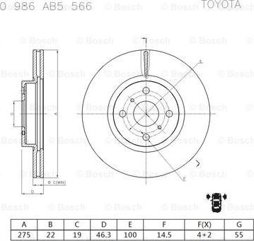 BOSCH 0 986 AB5 566 - Disque de frein cwaw.fr