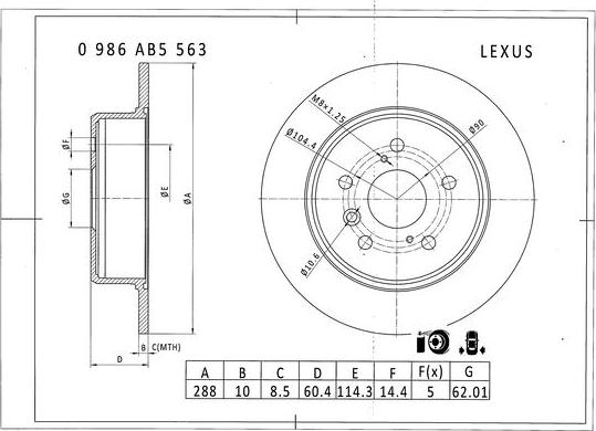 BOSCH 0 986 AB5 563 - Disque de frein cwaw.fr