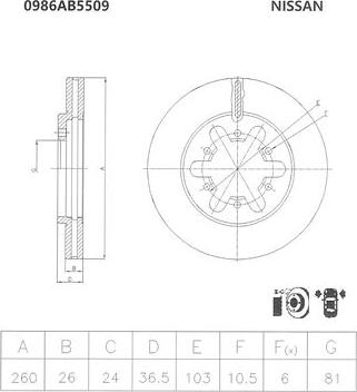 BOSCH 0 986 AB5 509 - Disque de frein cwaw.fr