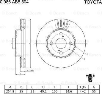 BOSCH 0 986 AB5 504 - Disque de frein cwaw.fr