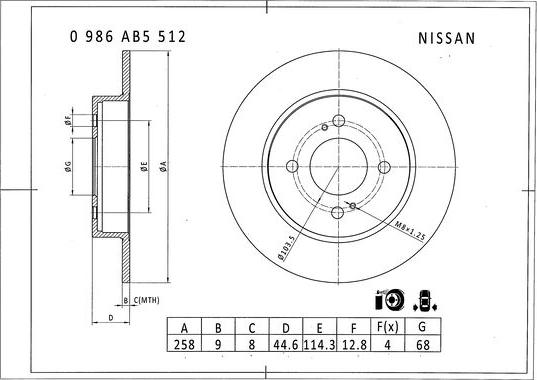 BOSCH 0 986 AB5 512 - Disque de frein cwaw.fr