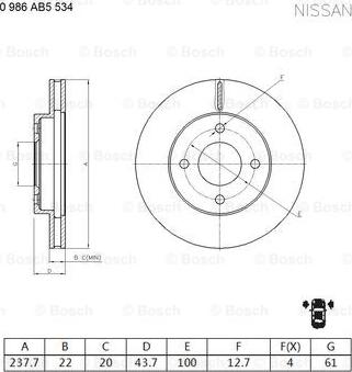 BOSCH 0 986 AB5 534 - Disque de frein cwaw.fr