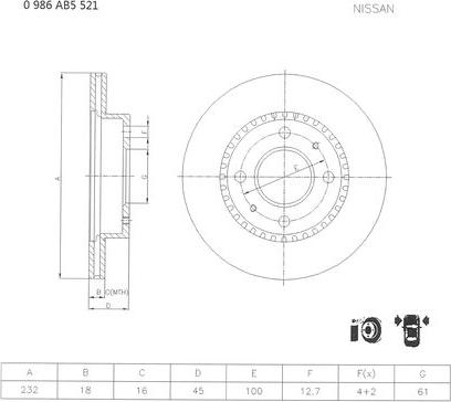 BOSCH 0 986 AB5 521 - Disque de frein cwaw.fr