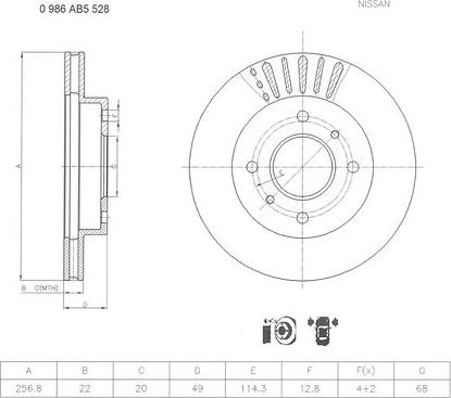 BOSCH 0 986 AB5 528 - Disque de frein cwaw.fr