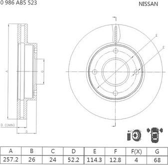 BOSCH 0 986 AB5 523 - Disque de frein cwaw.fr