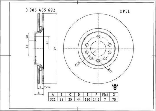 BOSCH 0 986 AB5 692 - Disque de frein cwaw.fr