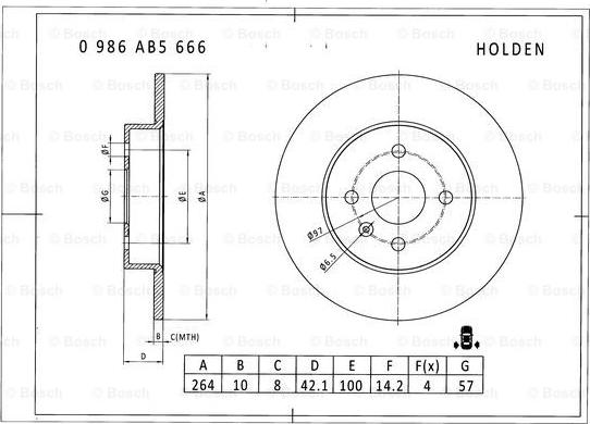 BOSCH 0 986 AB5 666 - Disque de frein cwaw.fr