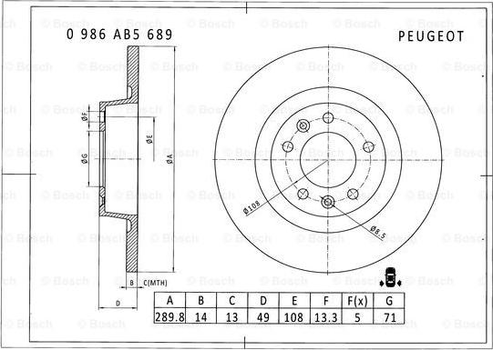 BOSCH 0 986 AB5 689 - Disque de frein cwaw.fr