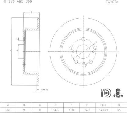 BOSCH 0 986 AB5 399 - Disque de frein cwaw.fr