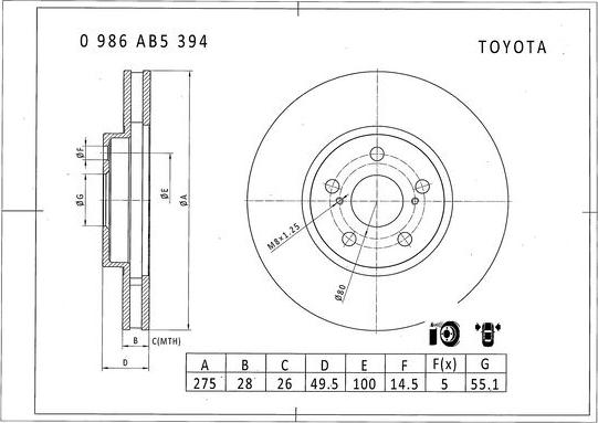 BOSCH 0 986 AB5 394 - Disque de frein cwaw.fr