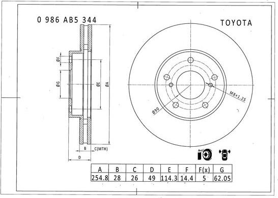 BOSCH 0 986 AB5 344 - Disque de frein cwaw.fr