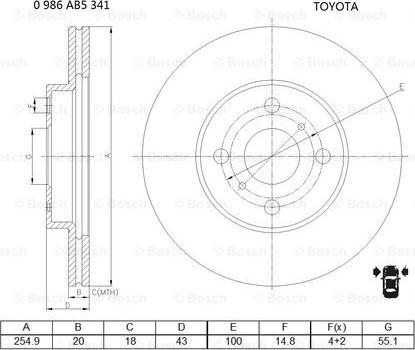 BOSCH 0 986 AB5 341 - Disque de frein cwaw.fr