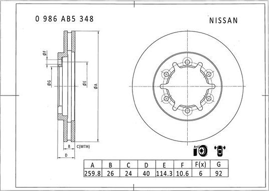 BOSCH 0 986 AB5 348 - Disque de frein cwaw.fr