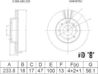 BOSCH 0 986 AB5 359 - Disque de frein cwaw.fr