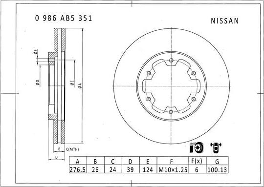 BOSCH 0 986 AB5 351 - Disque de frein cwaw.fr