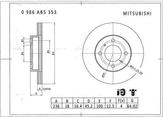 BOSCH 0 986 AB5 353 - Disque de frein cwaw.fr