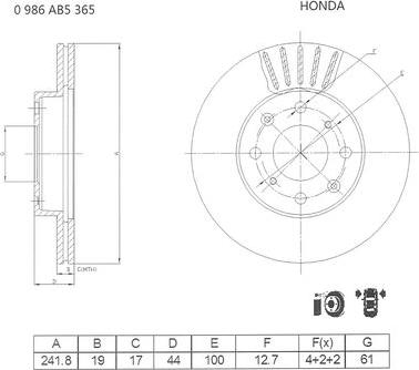 BOSCH 0 986 AB5 365 - Disque de frein cwaw.fr