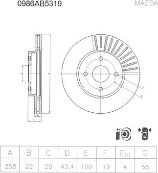 BOSCH 0 986 AB5 319 - Disque de frein cwaw.fr