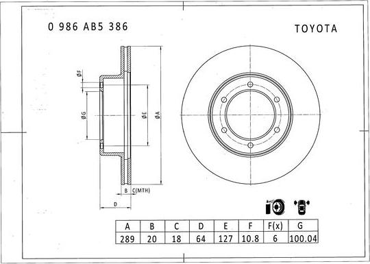 BOSCH 0 986 AB5 386 - Disque de frein cwaw.fr