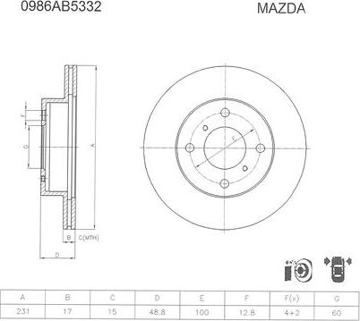 BOSCH 0 986 AB5 332 - Disque de frein cwaw.fr