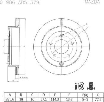 BOSCH 0 986 AB5 379 - Disque de frein cwaw.fr