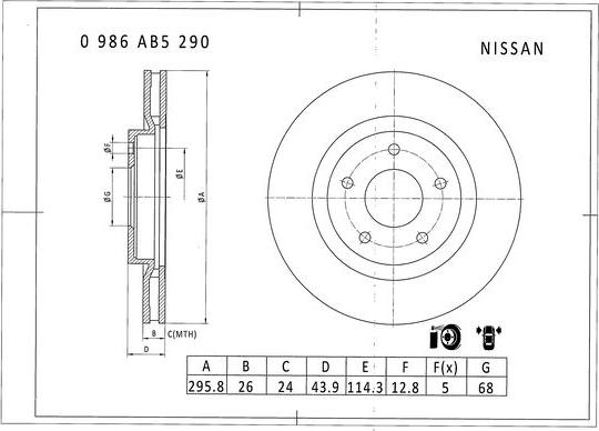 BOSCH 0 986 AB5 290 - Disque de frein cwaw.fr